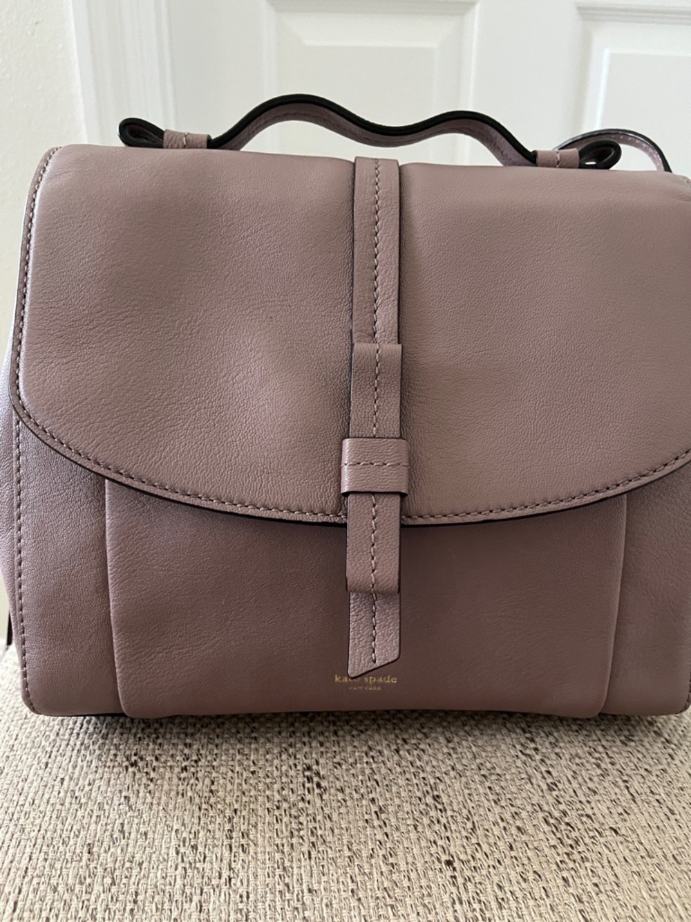 Kate Spade Randall Street mauve leather satchel with top handle - Picture 2 of 9